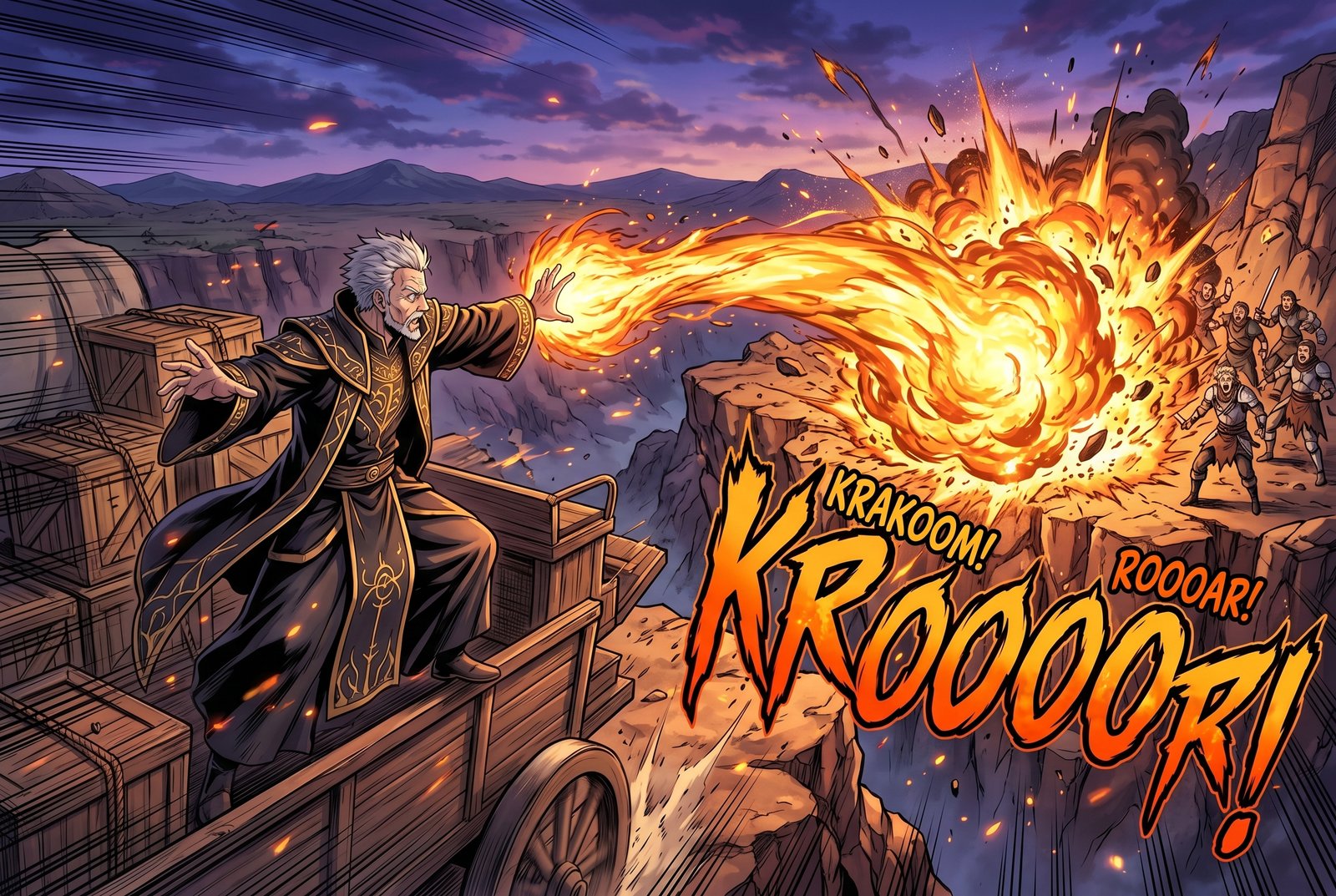 Odin launches a fireball