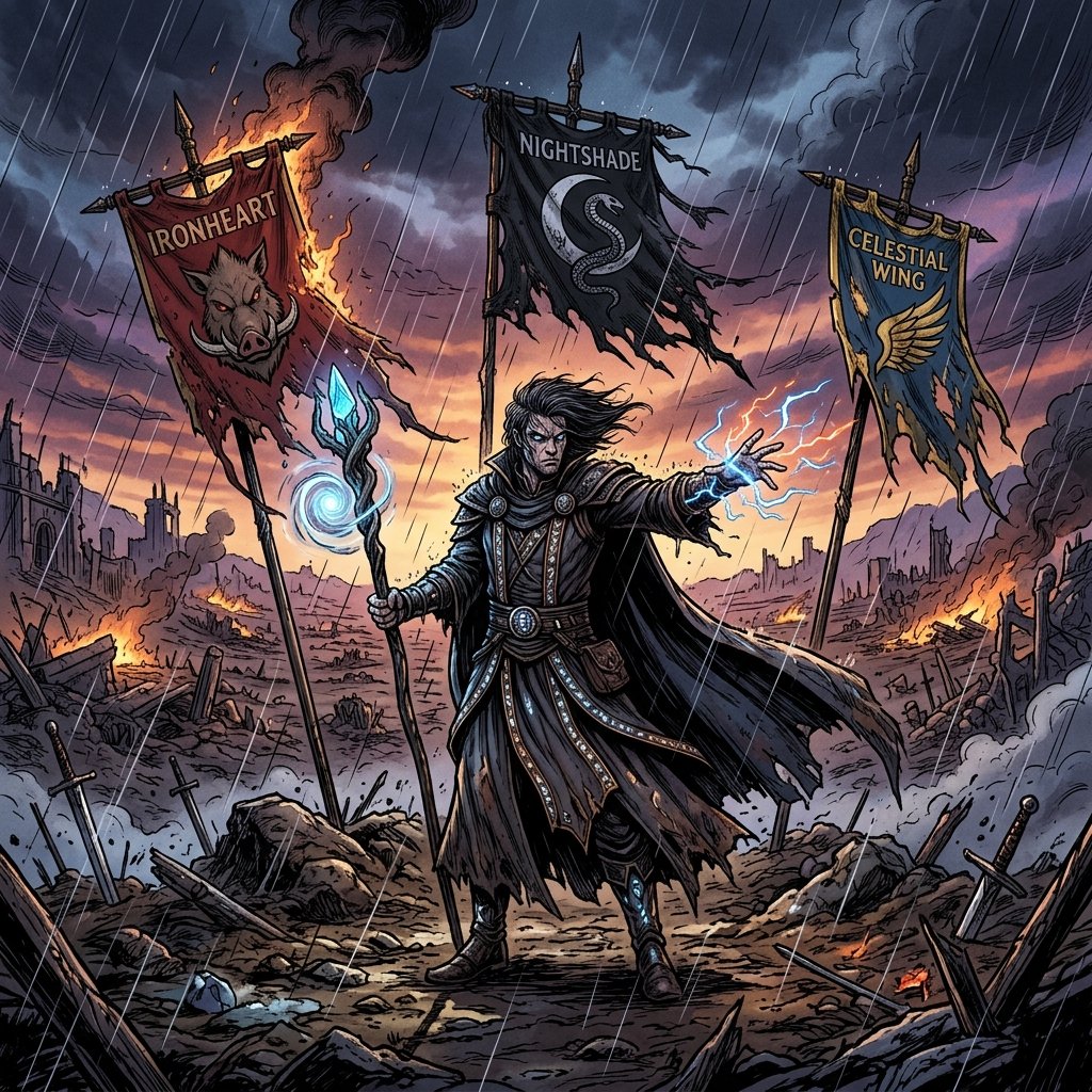 The mega-alliance army stretching across the horizon — thousands of soldiers